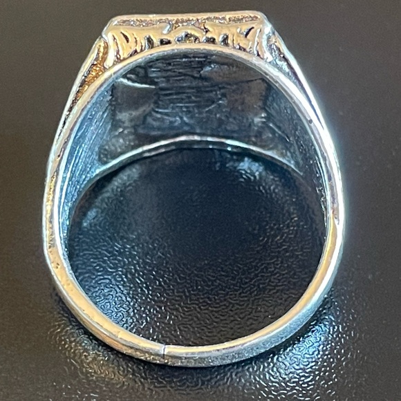 Trendy black obsidian S925 silver ring - Picture 4 of 8